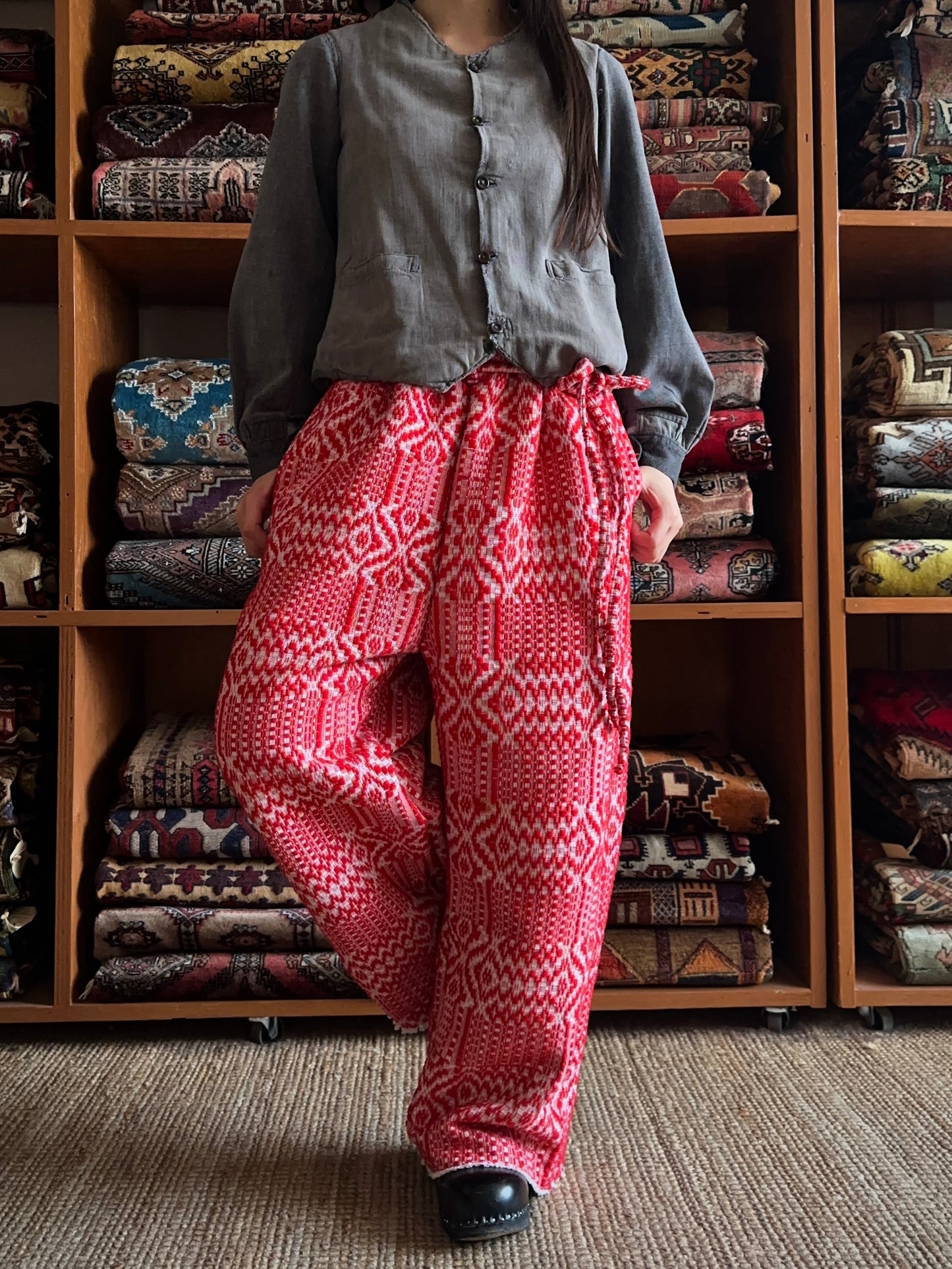 old coverlet tuck wide pants
