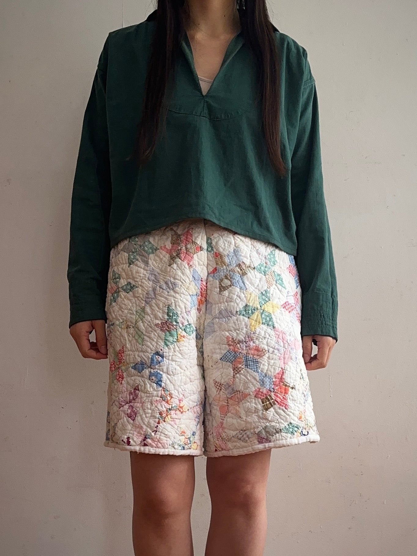 old quilt short pants