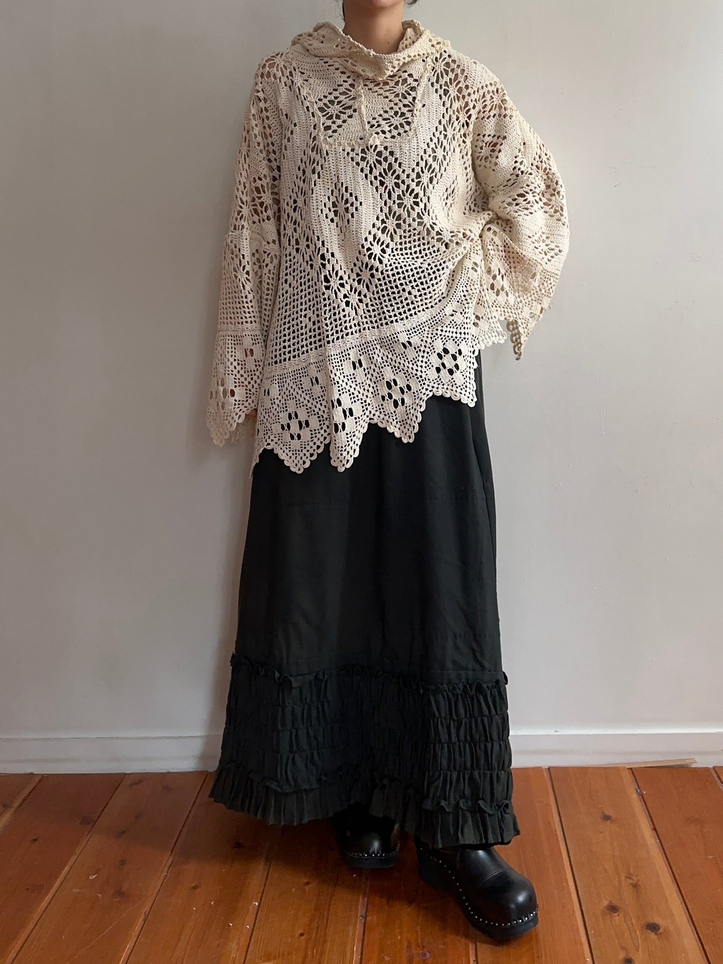 old crochet lace parka