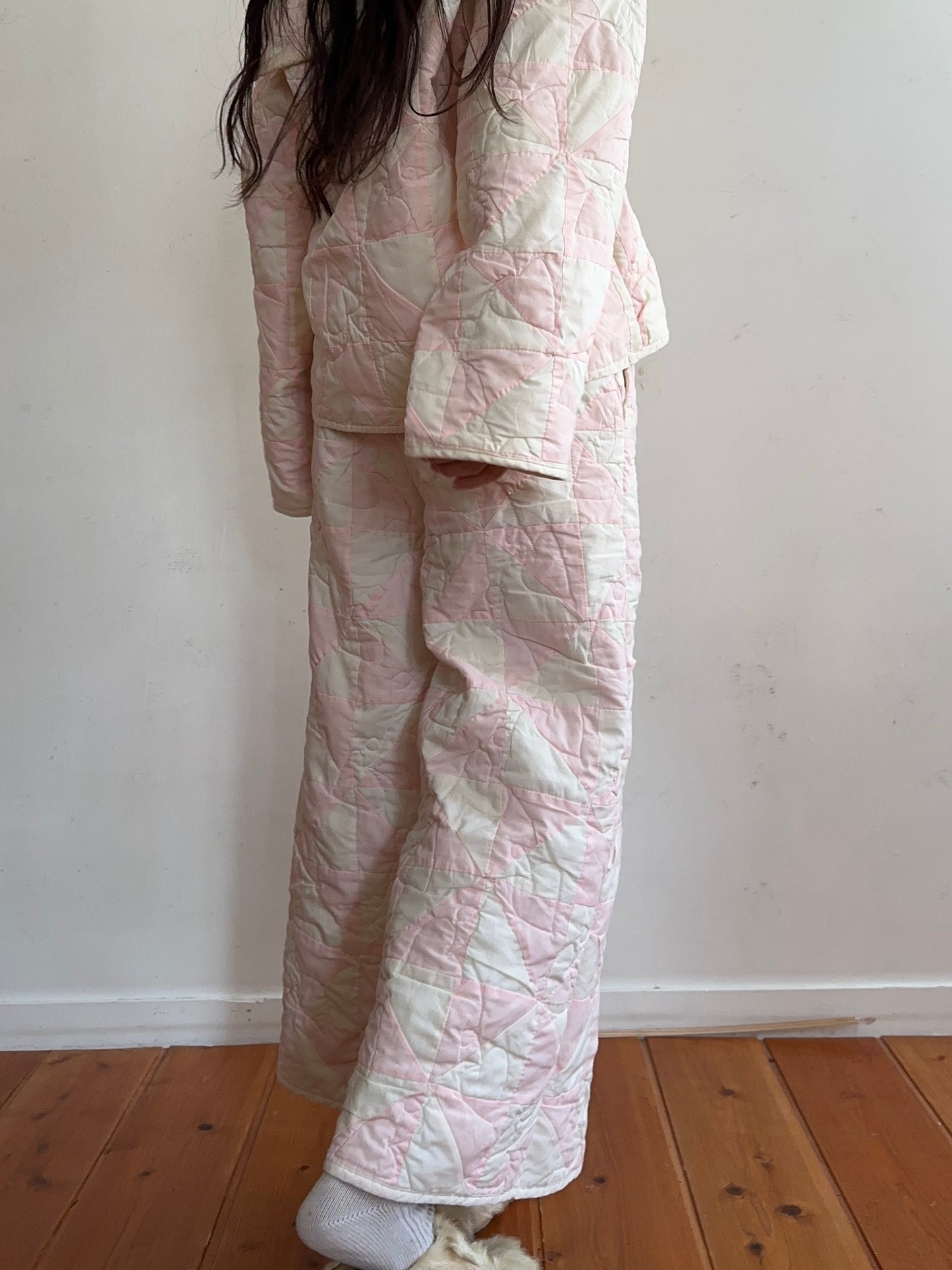 old quilt wide pants