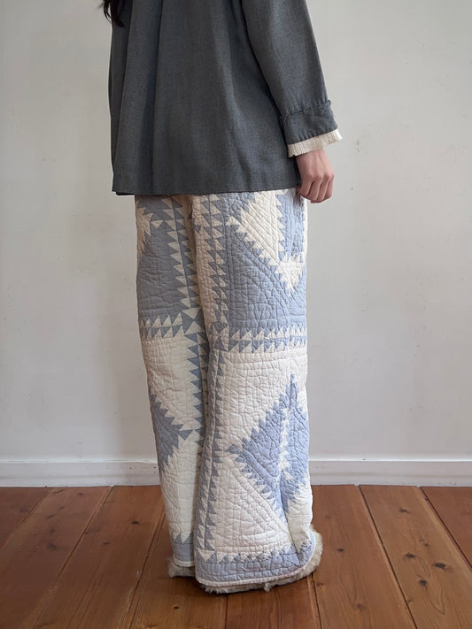 old quilt tuck wide pants