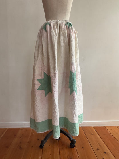 antique quilt pocket gather skirt
