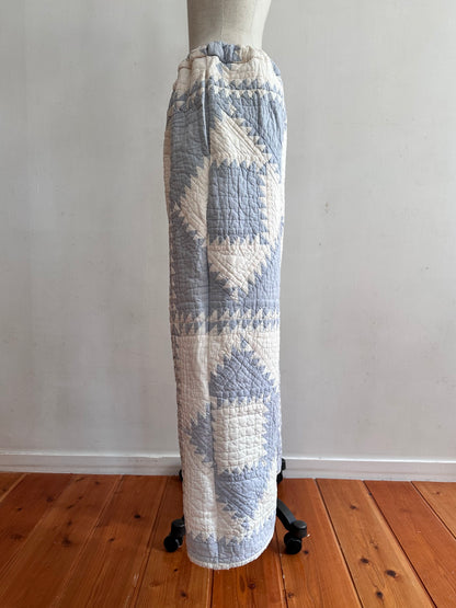 old quilt tuck wide pants