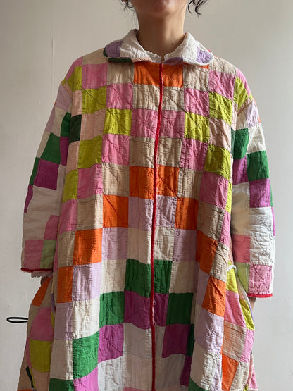 old quilt dress coat