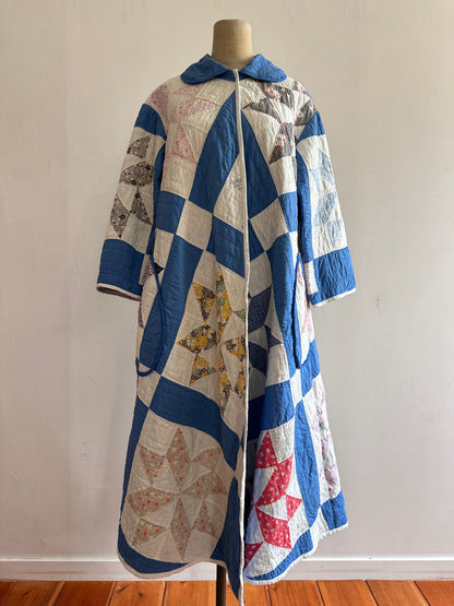 old quilt dress coat