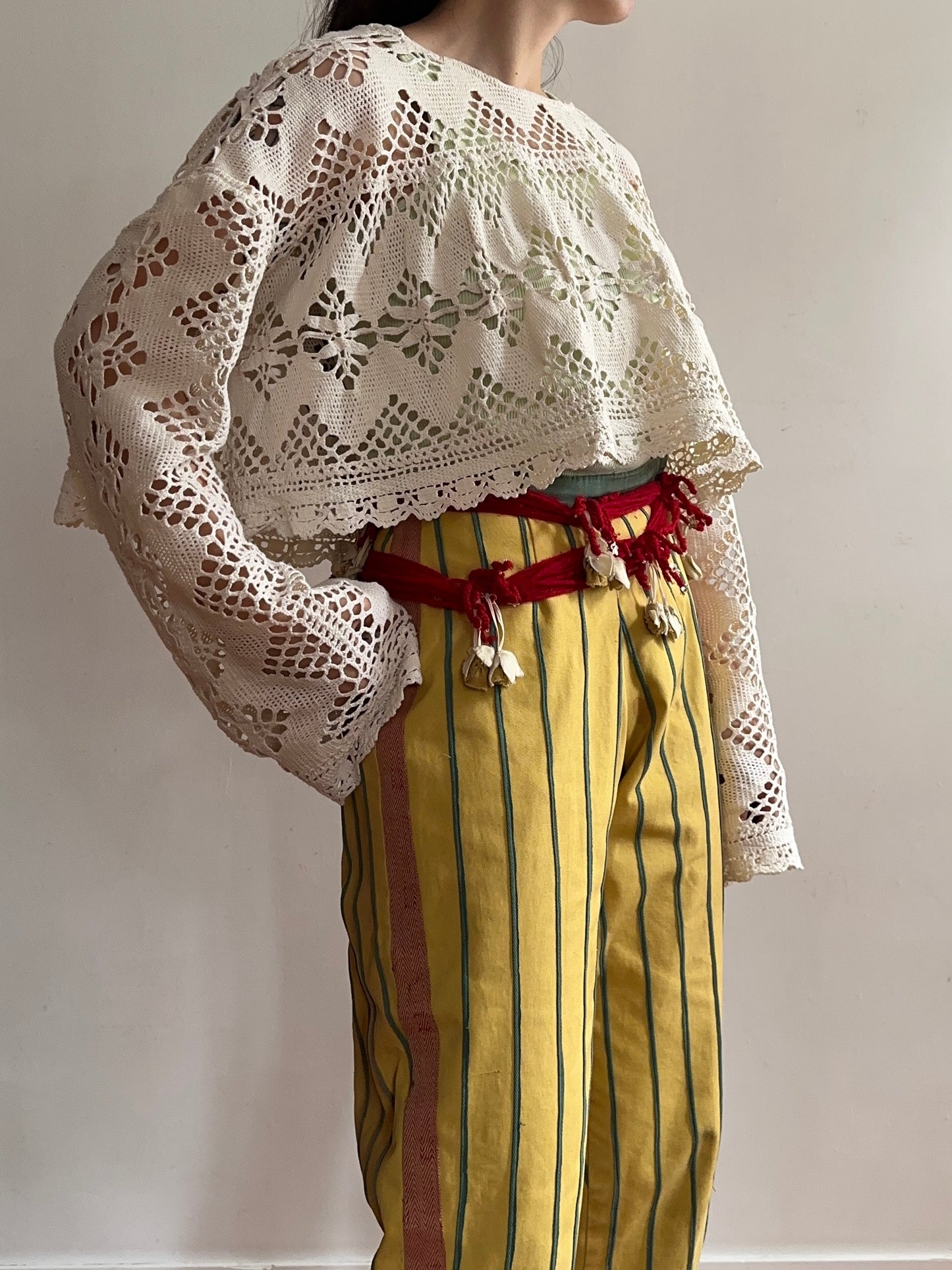 old crochet lace short tops