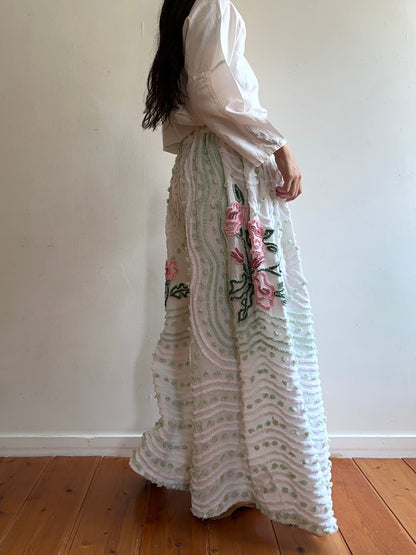 old chenille many tuck pants / muscat