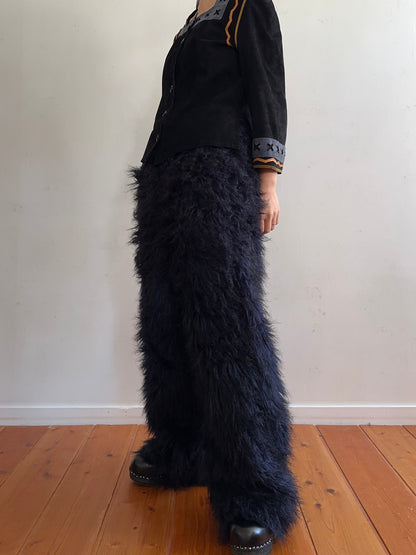 old fur pants / navy