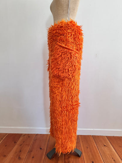 old fur pants  / orange