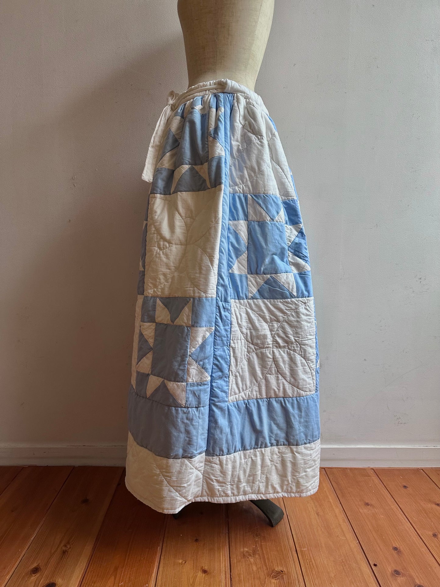 old quilt gather skirt