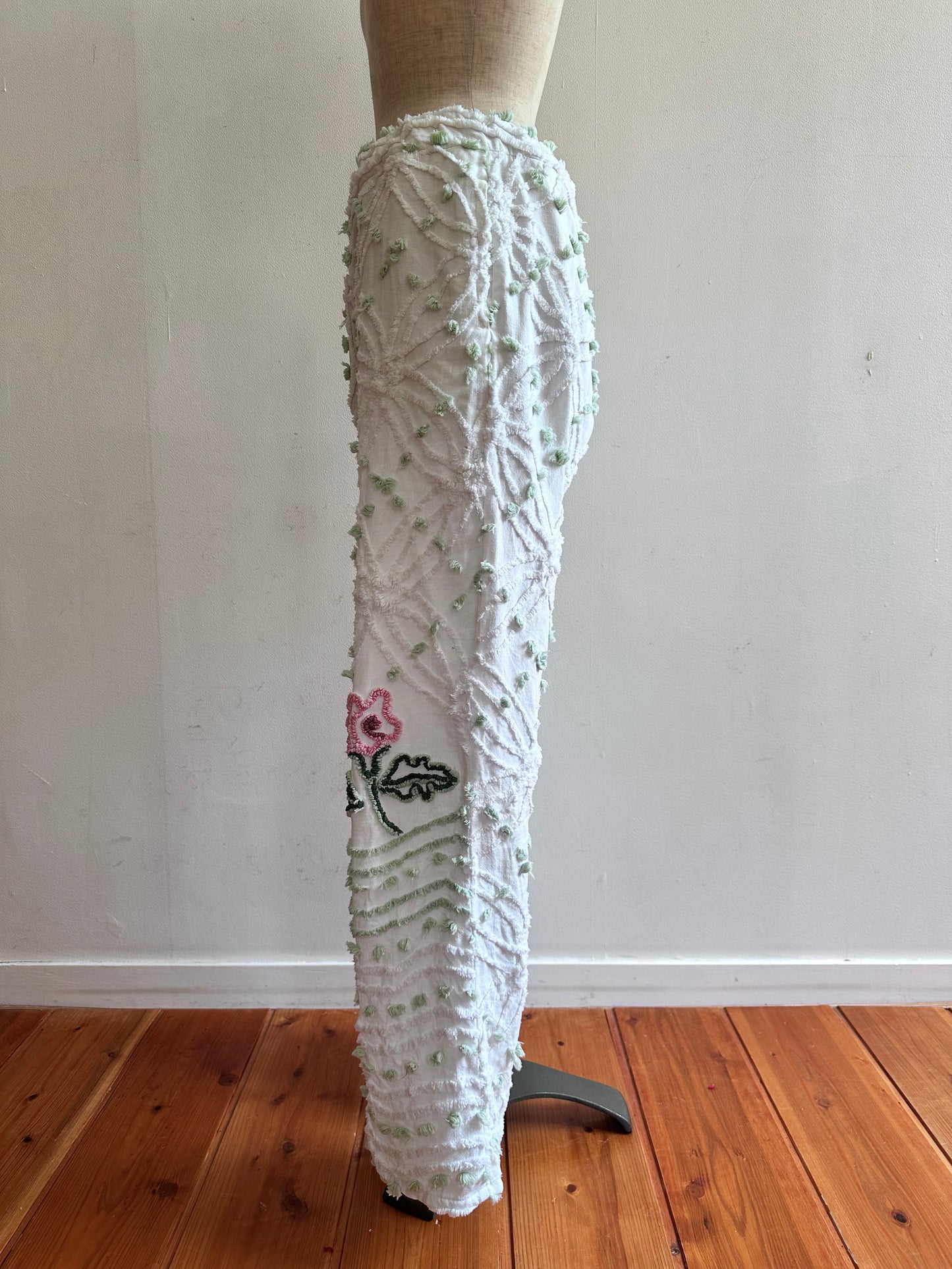 old chenille slim flare pants / muscat