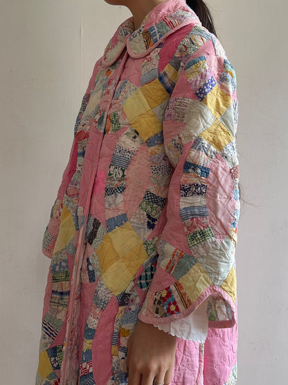 old quilt dress coat