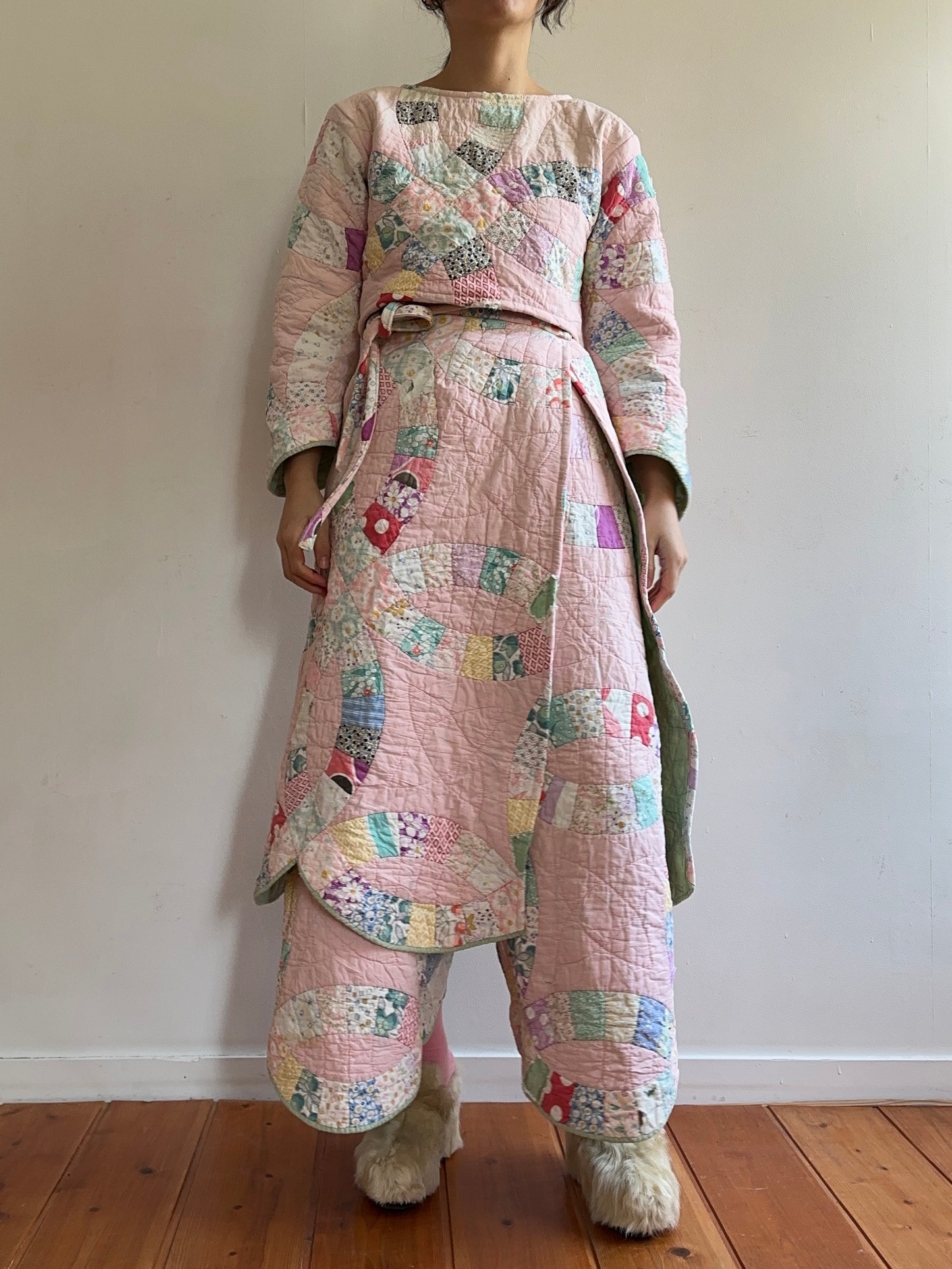 old quilt wide pants