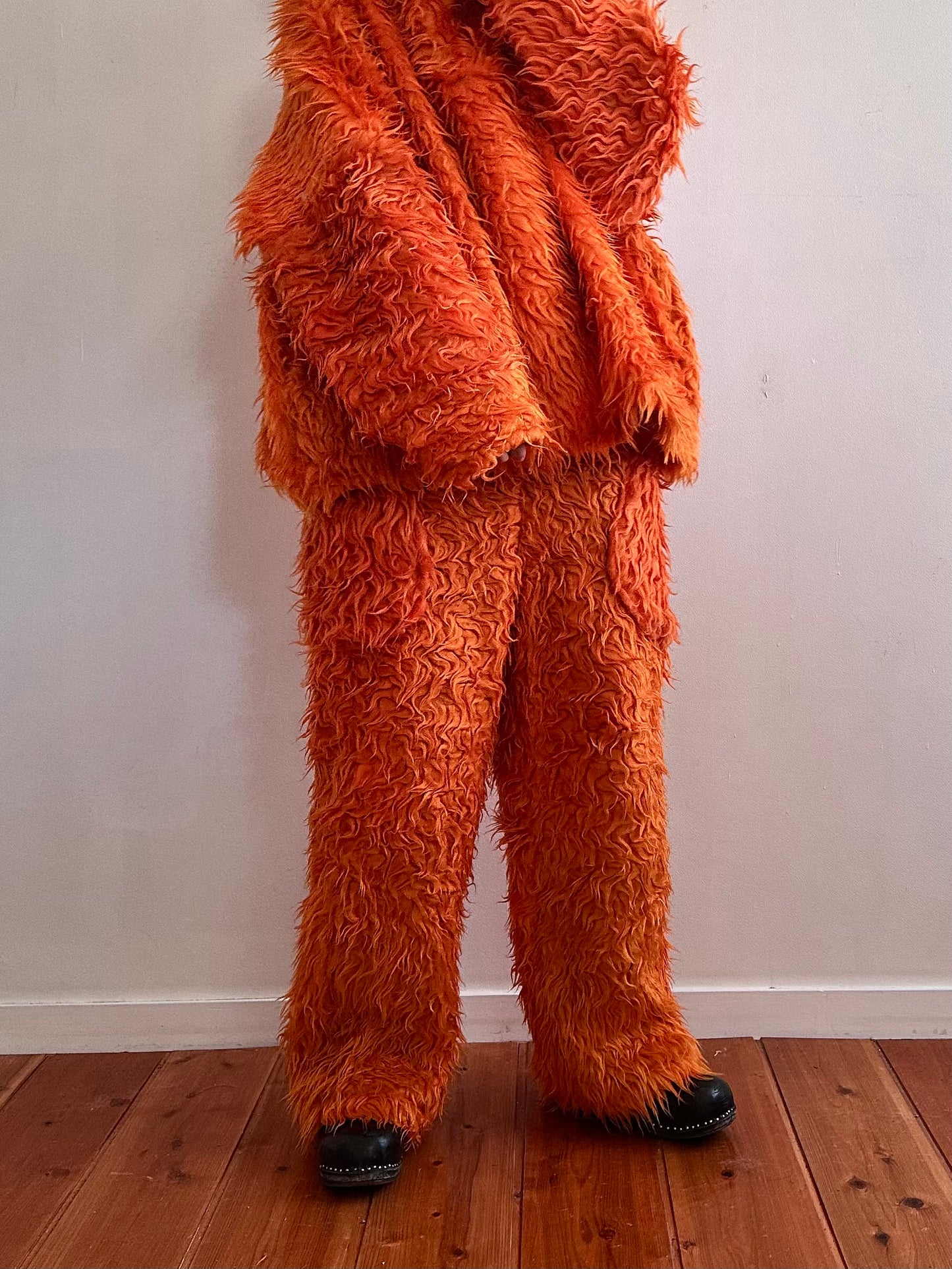 old fur pants  / orange
