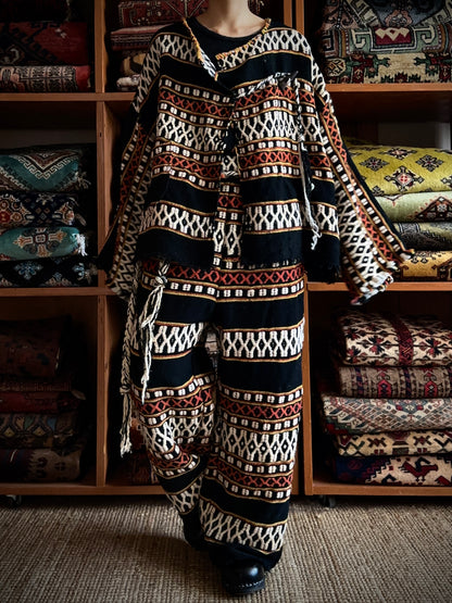 old handwoven textile set-up