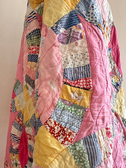 old quilt dress coat