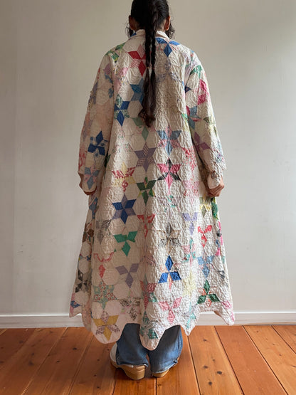 old quilt dress coat
