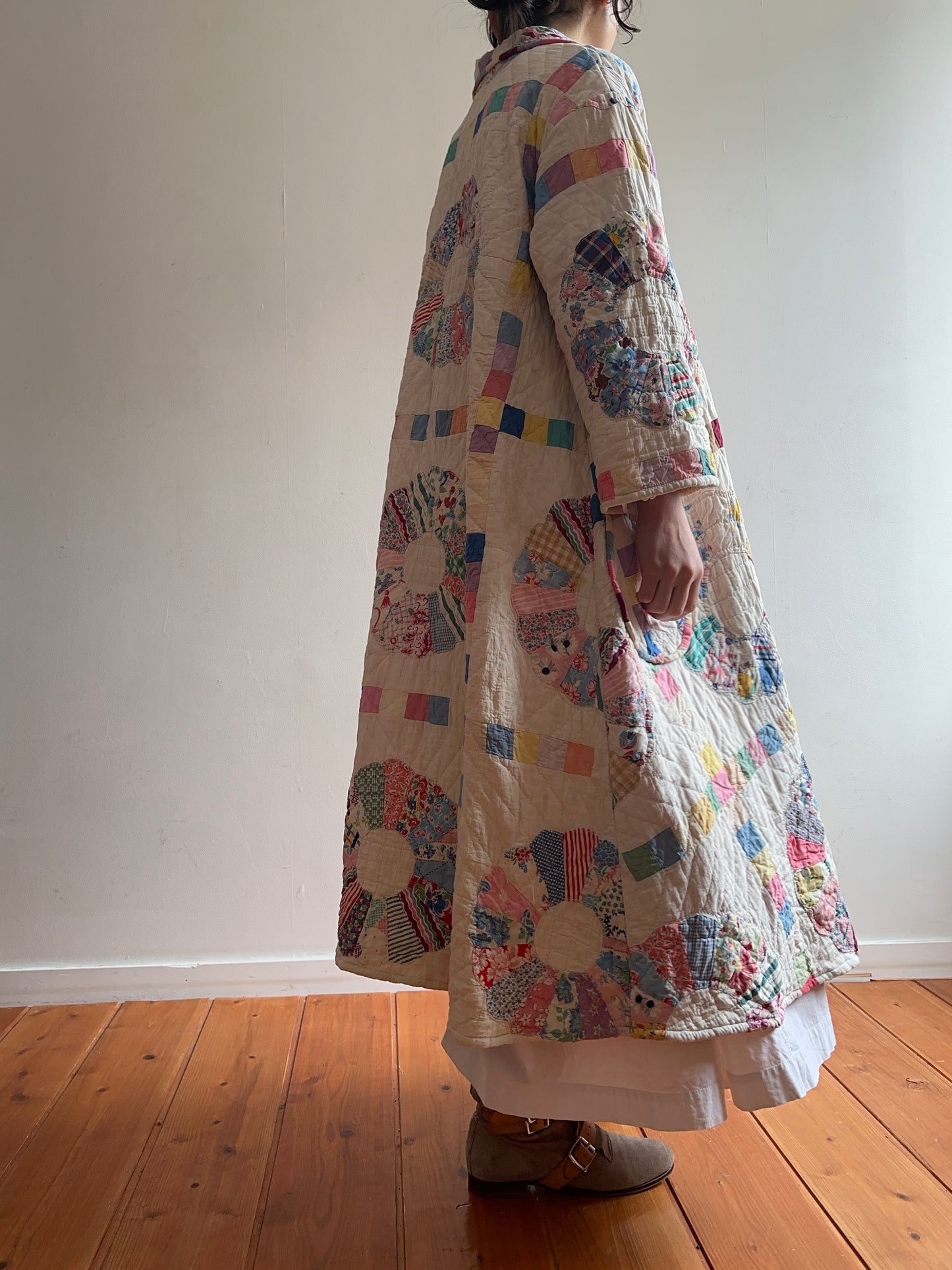 old quilt dress coat