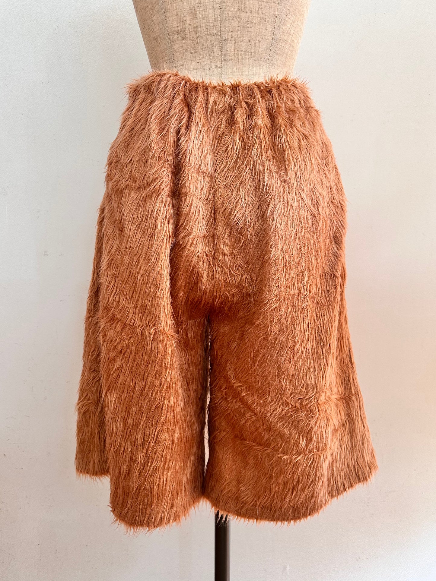 old fur half pants / pink beige