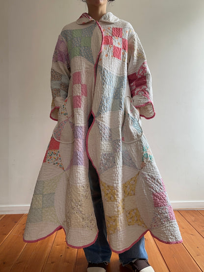 old quilt dress coat