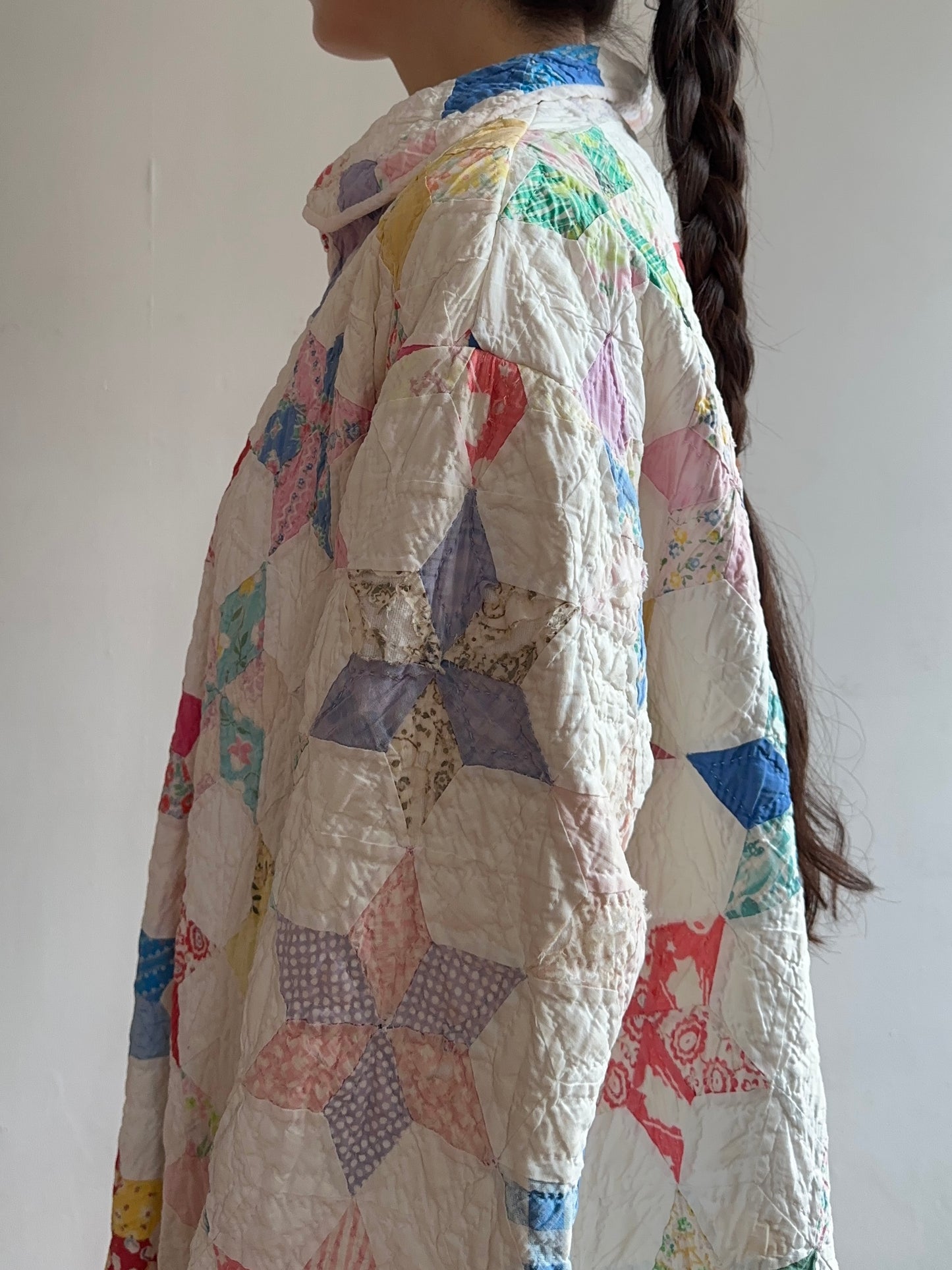 old quilt dress coat