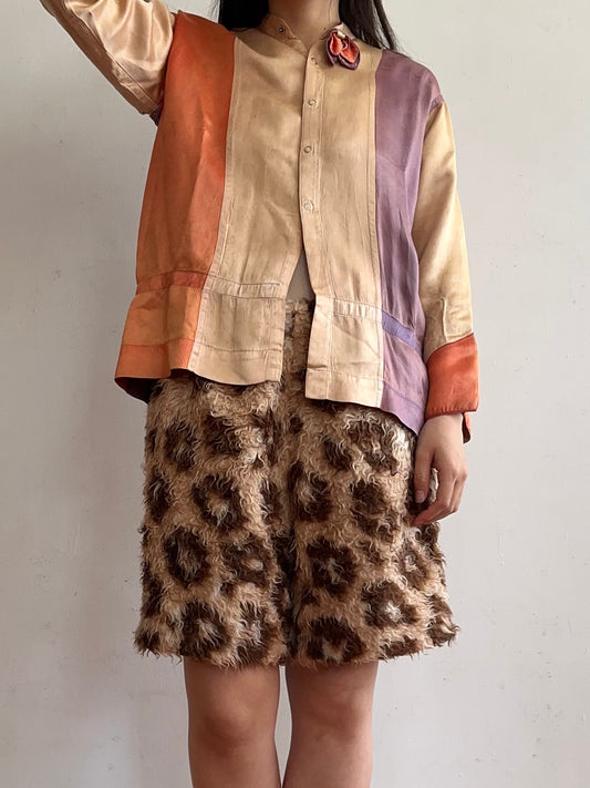 old fur short pants / leopard