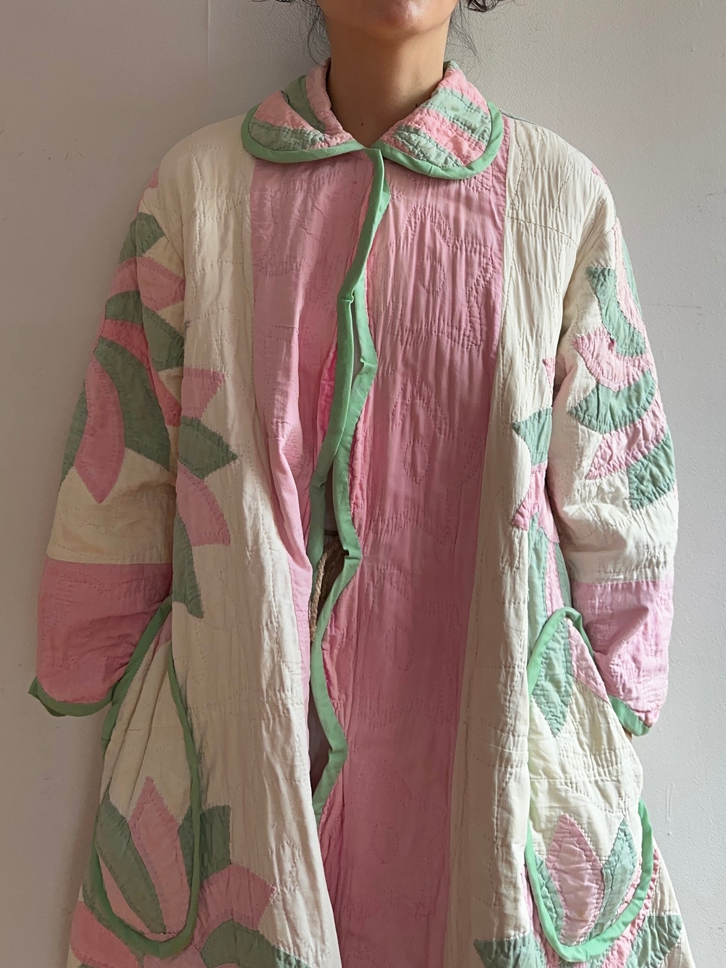 old quilt dress coat