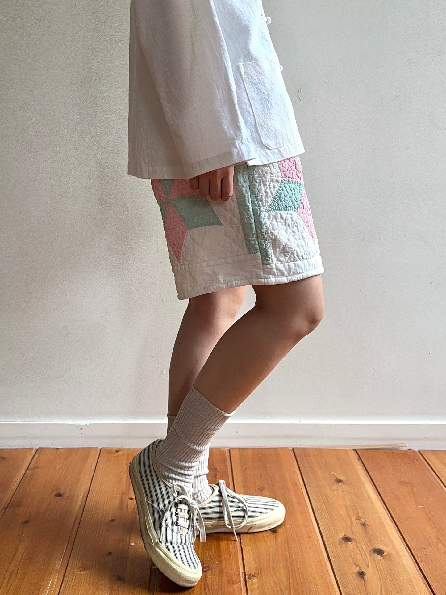 old quilt short pants