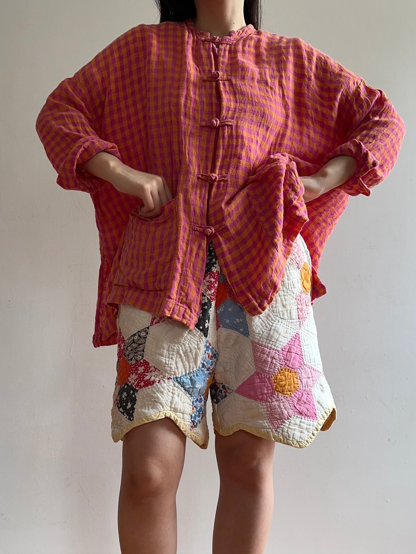 old quilt short pants