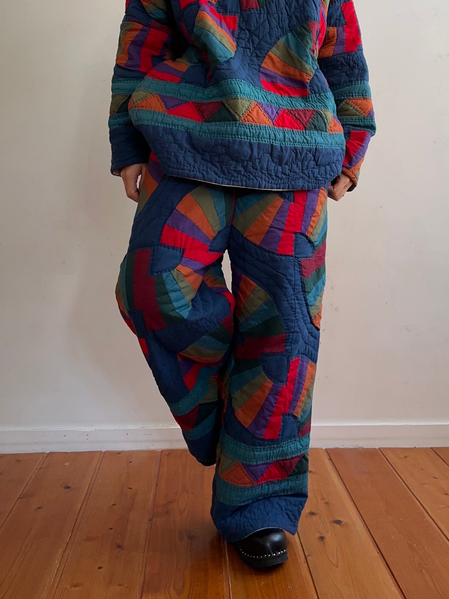old quilt tuck wide pants