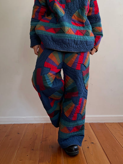 old quilt tuck wide pants