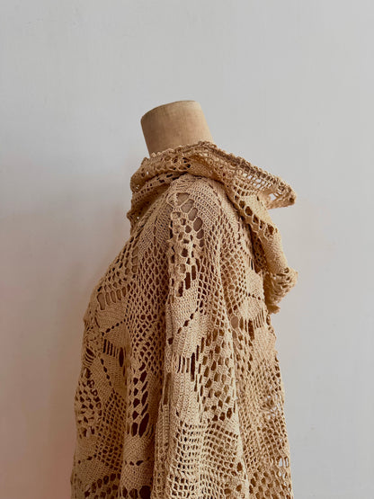 old crochet lace parka