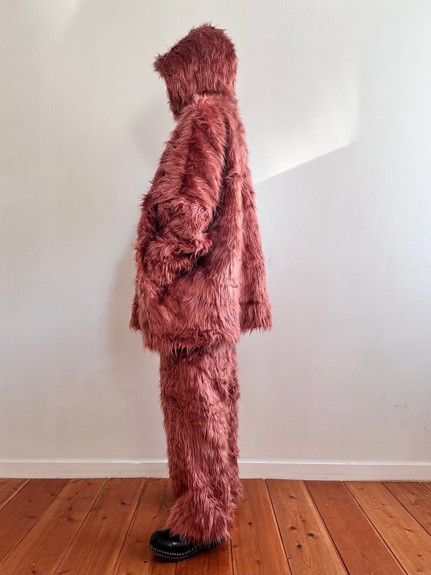 old fur pants / pink brown