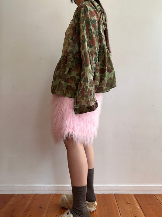 old fur short pants / pink