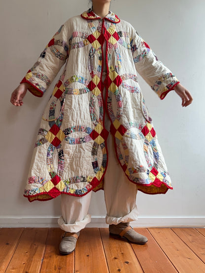 old quilt dress coat