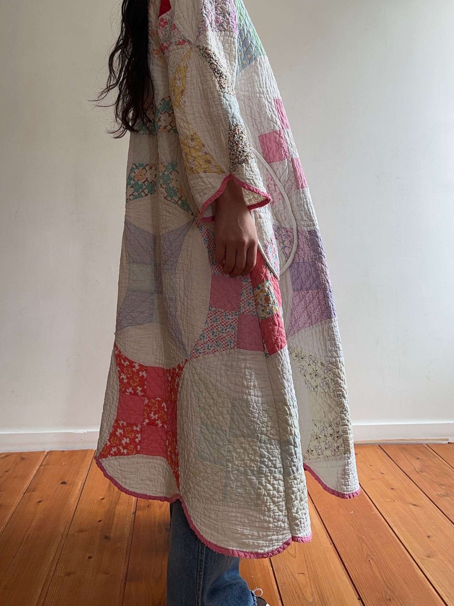 old quilt dress coat