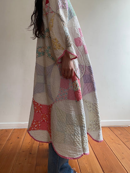 old quilt dress coat