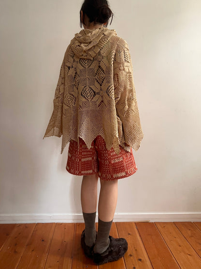 old crochet lace parka