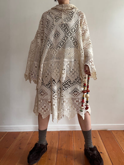 old crochet lace parka