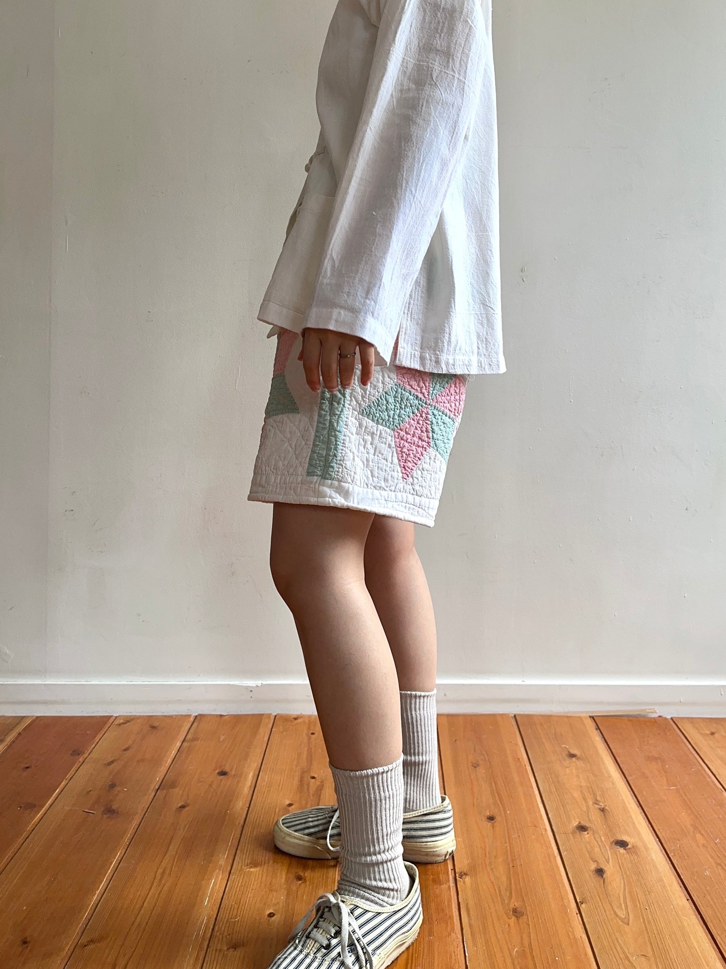 old quilt short pants