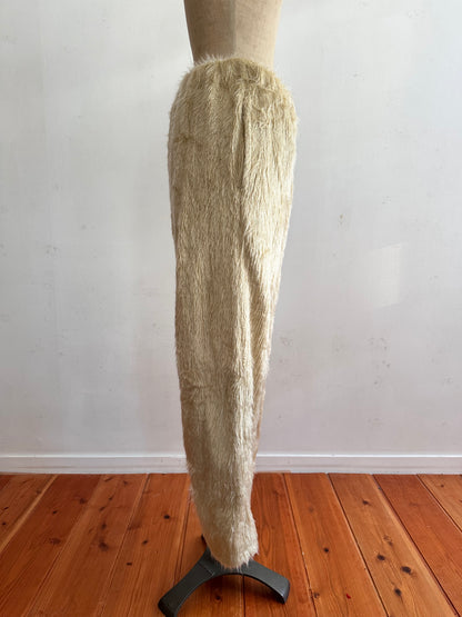 old fur pants /ivory