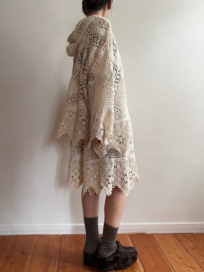 old crochet lace parka