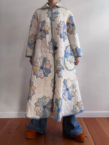 old quilt dress coat
