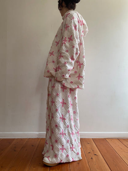 old crochet lace parka