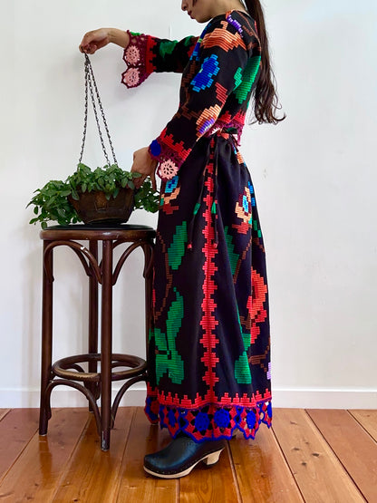 flower hand stitch gather skirt