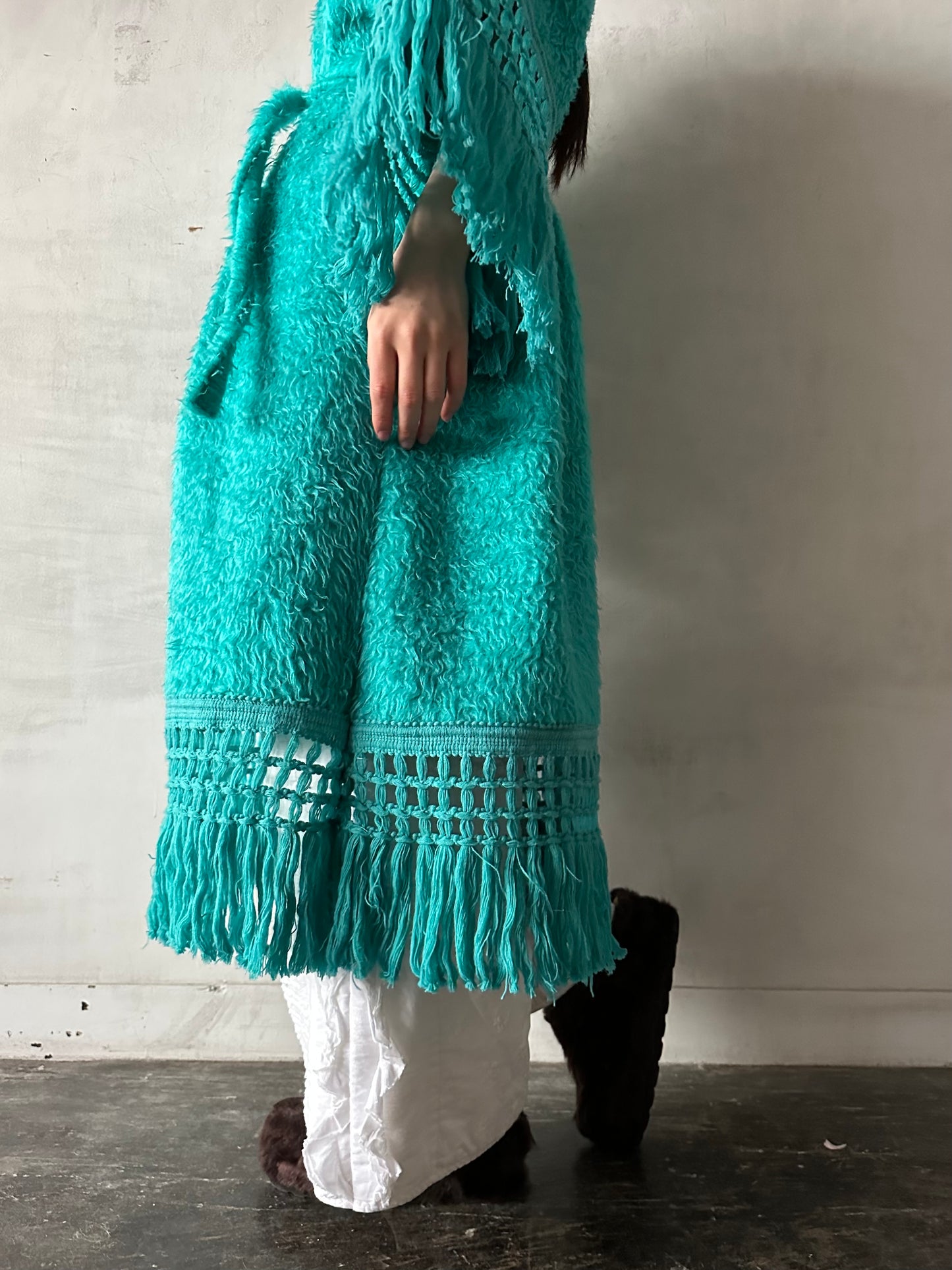 old fur fringe dress