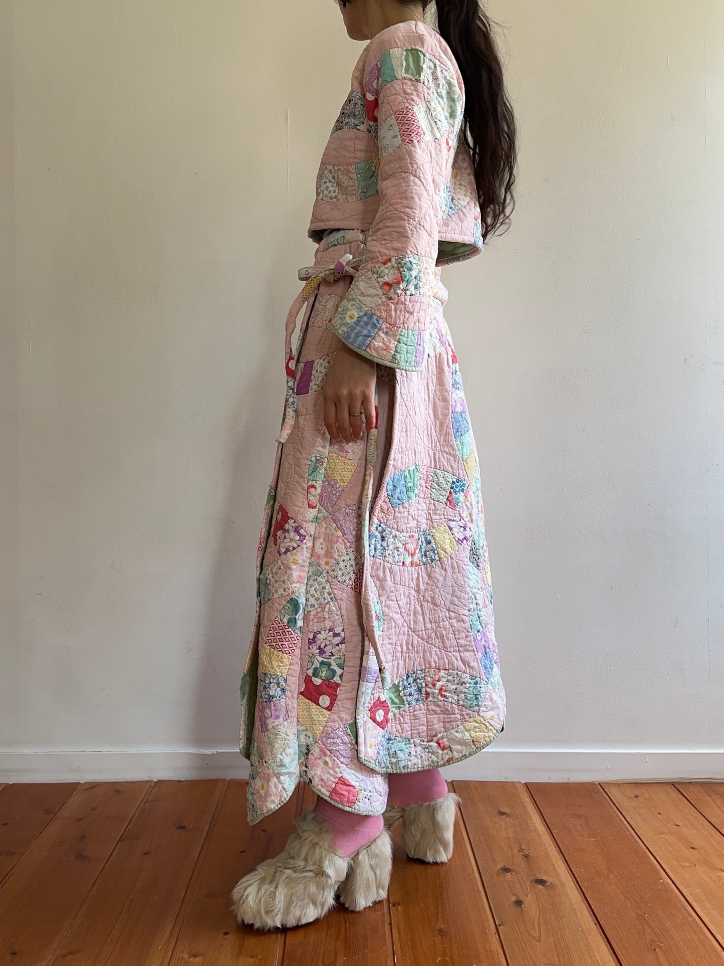 old quilt wide pants