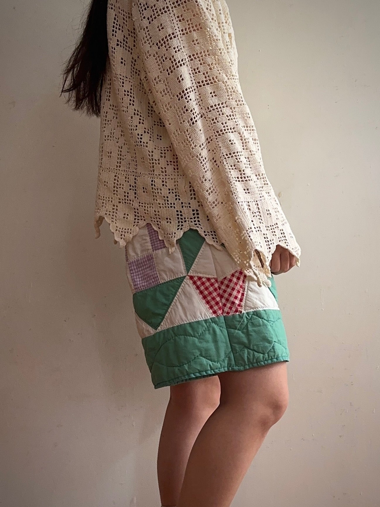 old quilt short pants
