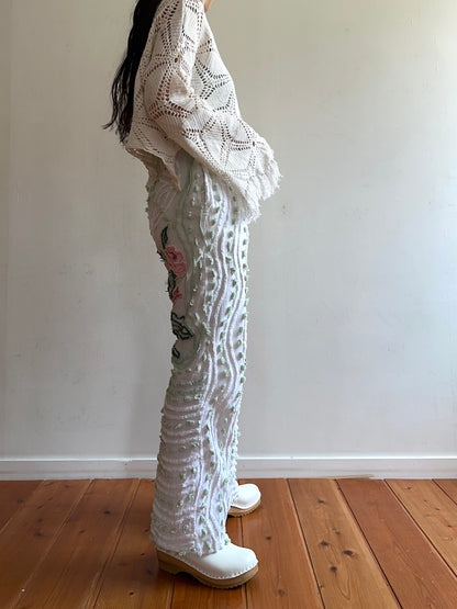 old chenille slim flare pants / muscat