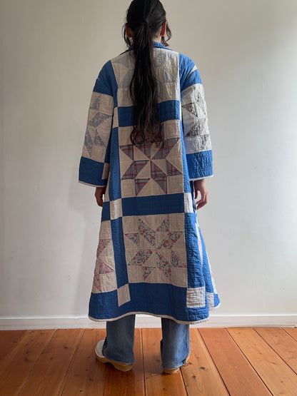 old quilt dress coat